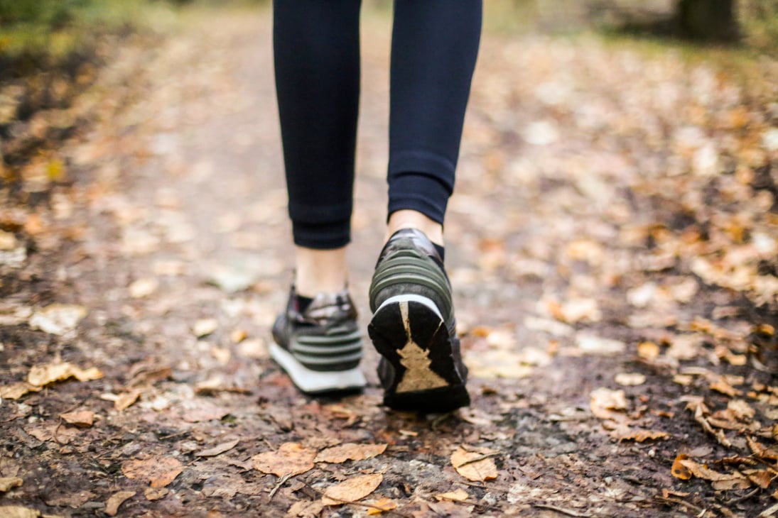 Walking in forest